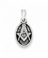 Sterling Silver Antiqued Masonic Charm - CB113PTH2BZ