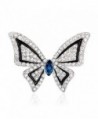 SANWOOD Women's Butterfly Rhinestone Brooch Pin Wedding Bridal Bouquet Jewelry (Silver) - C717YRCYL8T