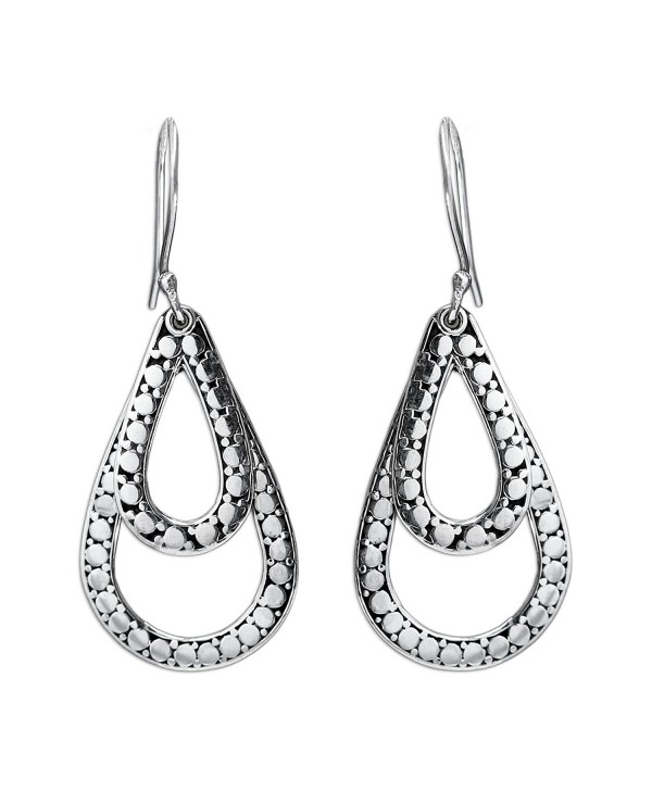 NOVICA Teardrop Shaped .925 Sterling Silver Dangle Earrings- 'Raindrop Tears' - C611CGNI607