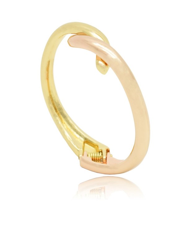 BEMI Elegant Silver Polished Bracelet - Gold and Rose Gold - CM185OYSKTY