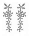 JOYJULY Flower Cryatal Earring Rhinestoone Crystal Dangle Earrings for Women Gold-Silver - Silver - CP184Q372XE