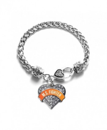 Inspired Silver M.S. FIGHTER Pave Heart Braided Bracelet - CT12F653R5Z