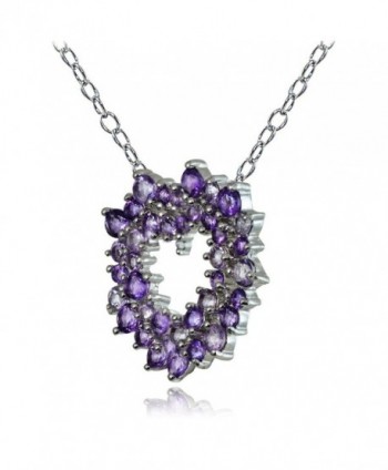 Sterling African Amethyst Diamond Necklace