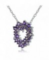 Sterling African Amethyst Diamond Necklace
