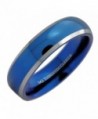 MJ 6mm Blue Plated Inside and Outside Tungsten Carbide Wedding Band Ring - C612N7ZKZZD