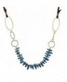 Brass or Zinc Open Round or Oval Shapes Accent Irregular Stones Necklace- Expandable - C312MY2P59D