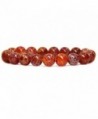 Natural Genuine Semi Precious Gemstones Bracelet - Red Crab Fire Agate - CW183LRISX5
