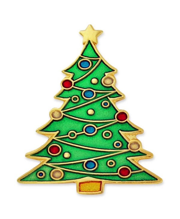 PinMart's Festive Christmas Tree Holiday Enamel Lapel Pin - CO119PEMME1