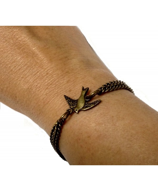 Swallow Bird Bracelet Vintage Solid Bronze - Boxed & Gift Wrapped - CR11BFC6GKR