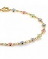 Multi Color Crystal Plated Anklet Bracelet