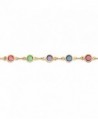 Multi Color Crystal Plated Anklet Bracelet in Women's Anklets