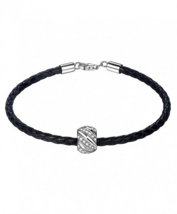 ZENI Leather Bracelet Sterling Zirconia - C5188UHXCHA