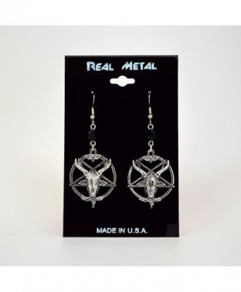 Baphomet Satanic Inverted Pentagram Earrings in Women's Drop & Dangle Earrings