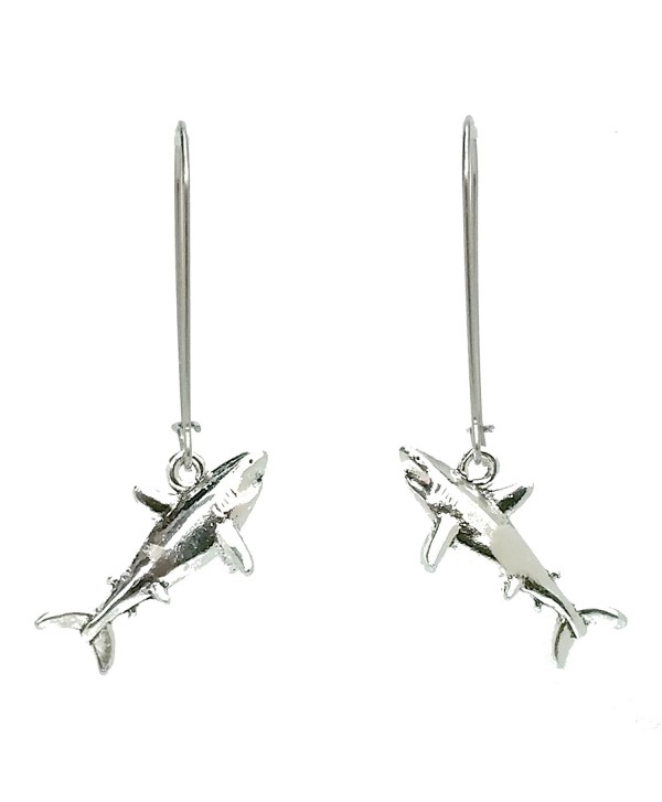 Sabai NYC Creatures of the Sea Charm Shark Dangle Earrings on Stainless Steel Earwires - C71294GPAGF