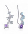 Sterling Amethyst Gemstone Crawler Earrings