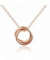 Mother Daughter NecklaceDouble Circles Necklace Sterling Silver 925 Pendant Necklace16+1" Extender - Rose Gold - CF180CGE8TD