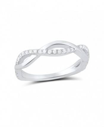 Sterling Silver Cz Stackable Twisted infinity Ring (Size 4 - 9) - C712CX3MM7R