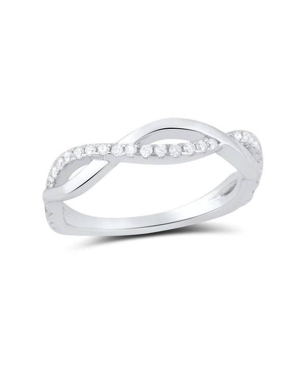 Sterling Silver Cz Stackable Twisted infinity Ring (Size 4 - 9) - C712CX3MM7R