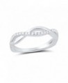 Sterling Silver Cz Stackable Twisted infinity Ring (Size 4 - 9) - C712CX3MM7R