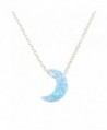 Light Blue Moon Opal Necklace. Half Moon Necklace Crescent Opal Moon Charm Necklace - CW129CLX9GV