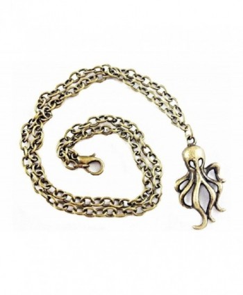 Octopus Charm Necklace Antique Overlay in Women's Pendants