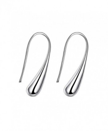 Drop Earrings for Women Silver Plated Stainless Steel Dangle Earring - CK187D8ON57