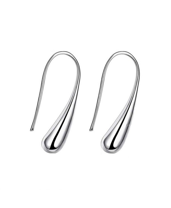Drop Earrings for Women Silver Plated Stainless Steel Dangle Earring - CK187D8ON57