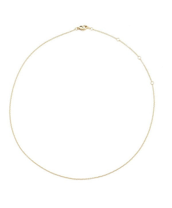 HONEYCAT 24k Gold Plated Thin Chain Adjustable Choker | 13" 14" 15" 16" 17" Necklace | Delicate Jewelry - C512N3DUM23