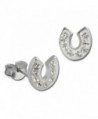 SilberDream Glitter Earring horseshoe with white Czech crystals- stud earring- 925 Sterling Silver GSO603W - CW11VKF132F