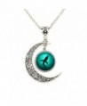 Liumart Crescent Moon Pendant Necklace Ocean Shark Shadow in the Sea Pendant Best Friend Jewelry Gifts - CI12HNKRA7V