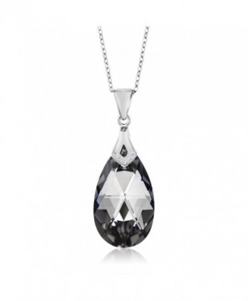 Nirano Collection Silver Night Teardrop Pendant Created with Swarovski Crystals - CT12O2VAAVD