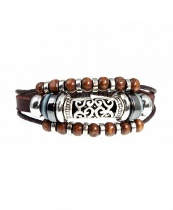 Stylish Swirl Leather Bracelet Adjustable - CH114XRQM23