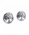 Flourishing Tree of Life .925 Sterling Silver Stud Earrings - CJ11HU484TP