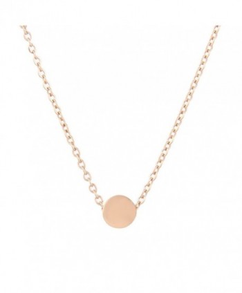 Lureme Stainless Steel Tiny Dot Necklace Ball Pendant Collar Necklace (nl005625) - Rose Gold - CL18530IMSD