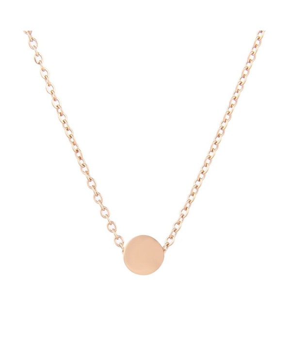 Lureme Stainless Steel Tiny Dot Necklace Ball Pendant Collar Necklace (nl005625) - Rose Gold - CL18530IMSD