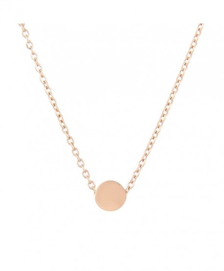 Lureme Stainless Steel Tiny Dot Necklace Ball Pendant Collar Necklace (nl005625) - Rose Gold - CL18530IMSD