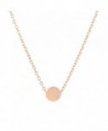 Lureme Stainless Steel Tiny Dot Necklace Ball Pendant Collar Necklace (nl005625) - Rose Gold - CL18530IMSD