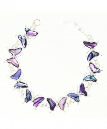 Beautiful Purple Abalone Paua Shell Butterfly Silver Colour Bracelet In Gift Box - D - CE116DY4JSD