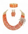 Ellenjewelry Orange African Beads Jewelry Sets Nigerian Wedding Jewelry Sets(C-1190) - CV11VCZB6DT