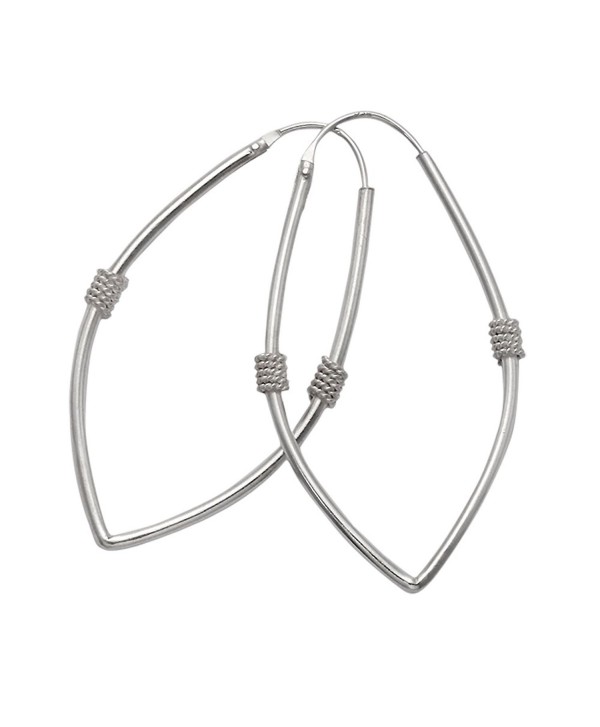 Sterling Silver Spear Head Shaped Endless Hoop Earrings - C711DJPW0YT