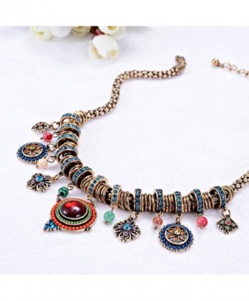 Bohemian Multicolor Pendants Rhinestone Necklace