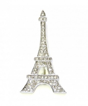 Faship Gorgeous Clear Crystal Paris Eiffel Tower Pin Brooch - CN11S51HRQX