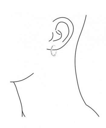 Bling Jewelry Synthetic Earrings Rhodium in Women's Hoop Earrings