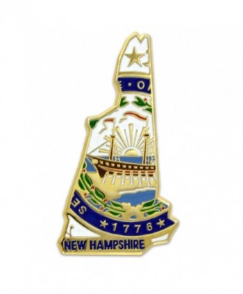 PinMart's State Shape of New Hampshire and New Hampshire Flag Lapel Pin - CG119PEKV5N