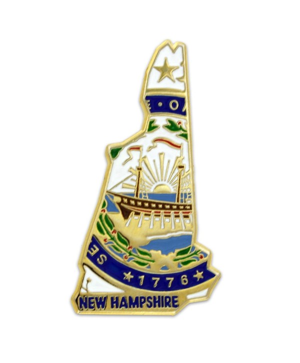 PinMart's State Shape of New Hampshire and New Hampshire Flag Lapel Pin - CG119PEKV5N