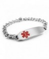 MyIDDr - Pre-Engraved & Customizable Autism Medical ID Bracelet- Wallet Card Incld- Red Symbol - CN114IPD32H