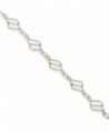 925 Sterling Silver Polished Fancy Link Design Bracelet Anklet 10 inches - CM11FW4APKZ