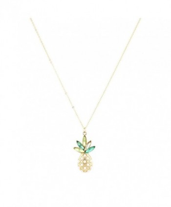 Lux Accessories PIneapple Pendant Necklace in Women's Pendants