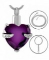 Cremation Jewellery - Ashes Urn Pendant Keepsake - Purple Heart - C017YSHY7Y2
