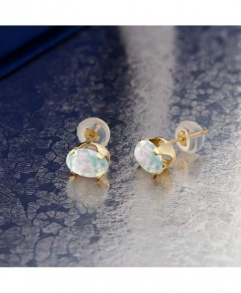 Cabochon 7x5mm Simulated Yellow Earrings in Women's Stud Earrings